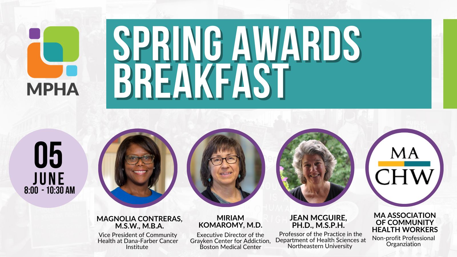 promotional image for MPHA's spring awards breakfast